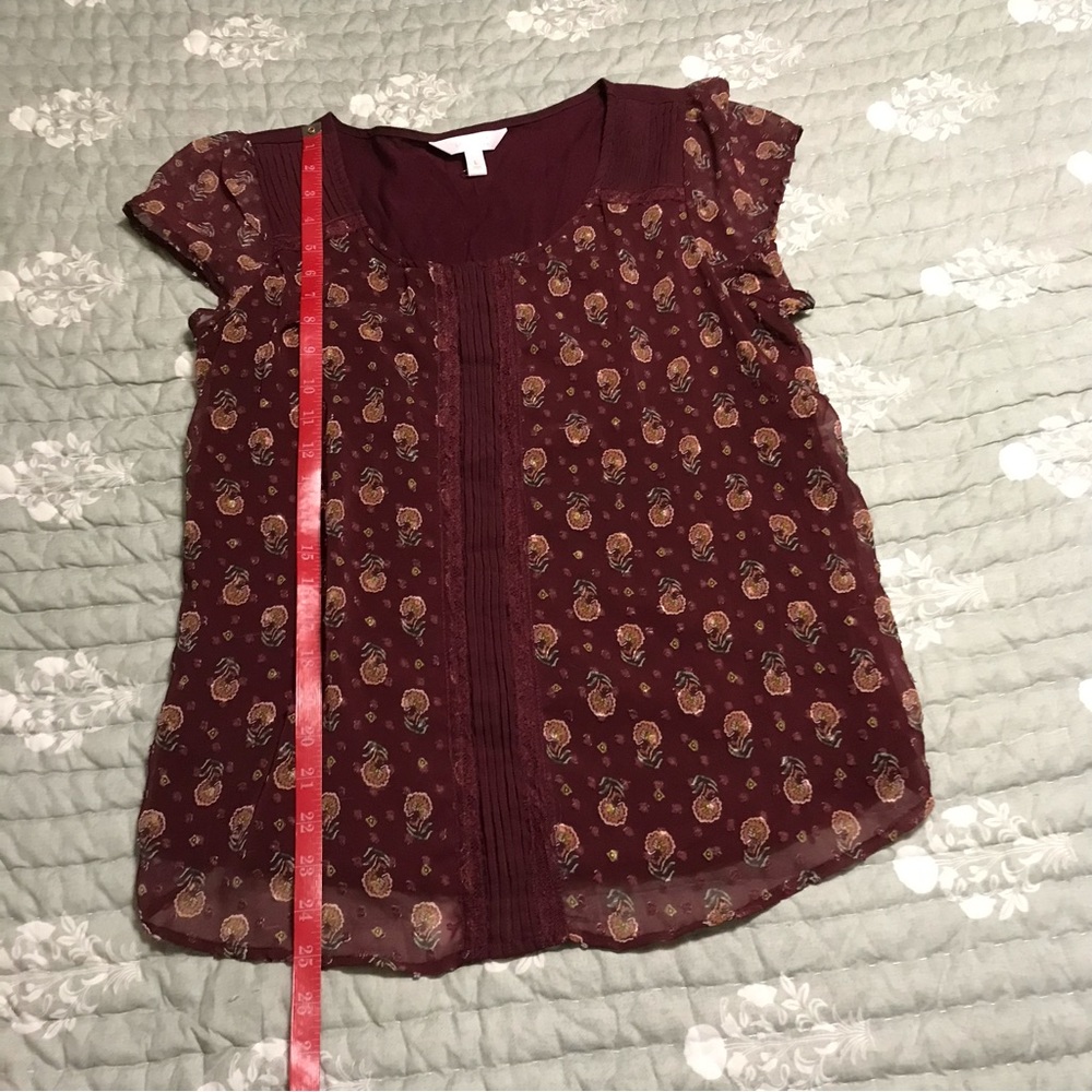 LC Lauren Conrad Maroon Cap Sleeve Top - Picture 5 of 5